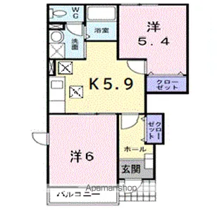 ソレイユ21B【1階】の間取り